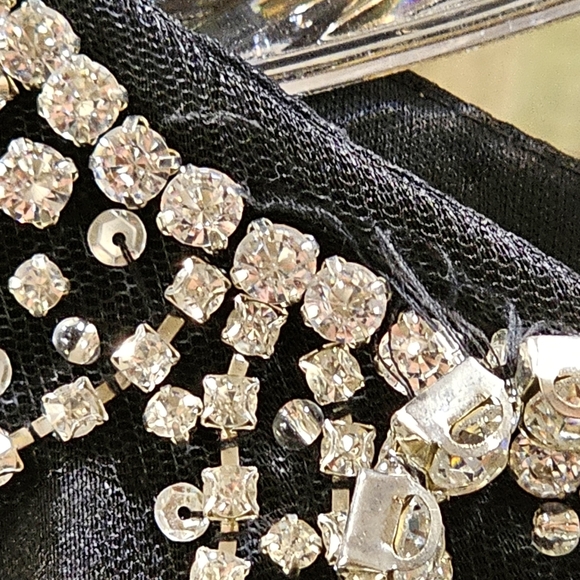 Mac Duggal SLEEVELESS RHINESTONE COLLAR COLUMN GOWN In Black Size 14 New W/ Defe - Picture 8 of 10